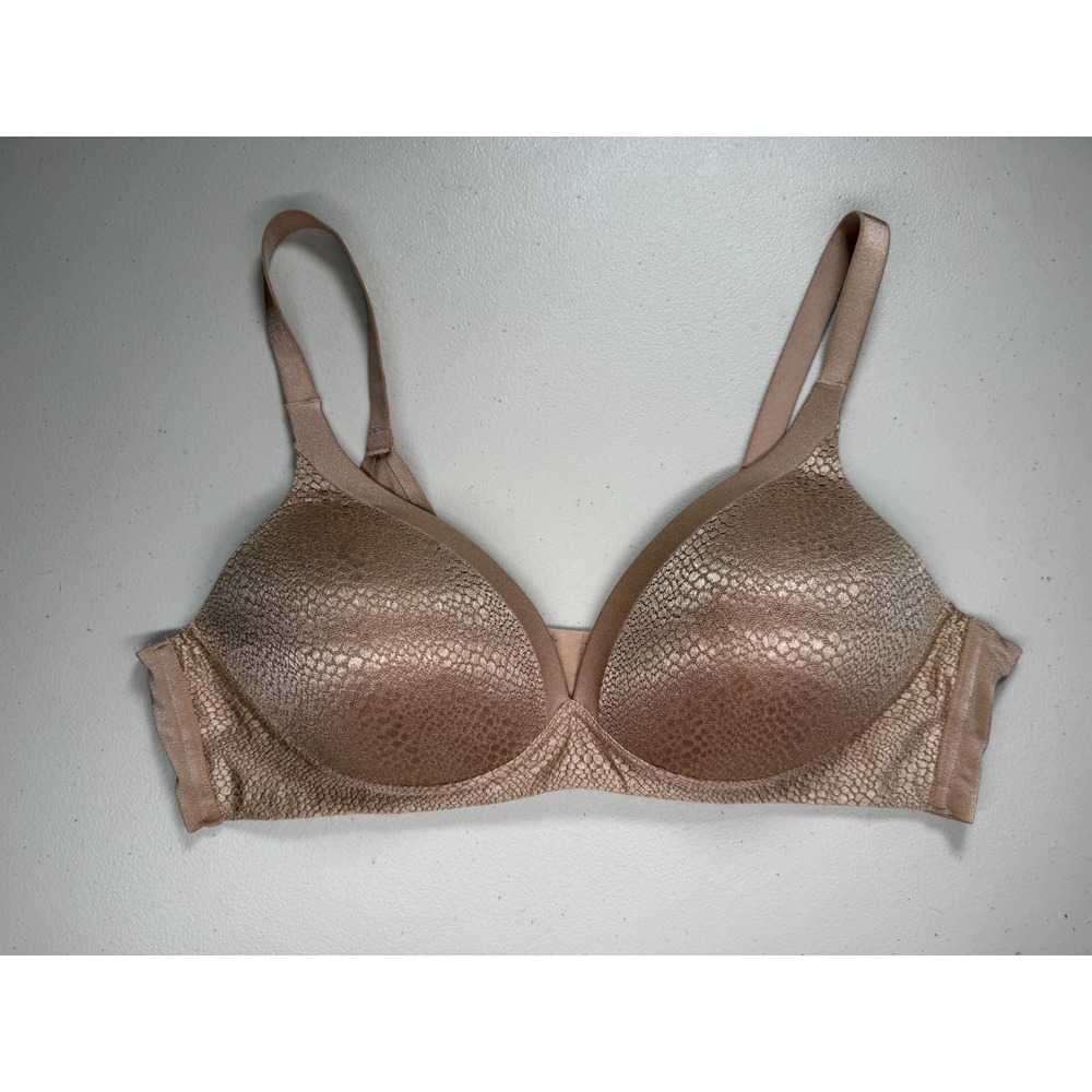 Warner's Back to Smooth Bra Size 40B Tan Wireless Padded Lift T-Shirt Bra 01375
